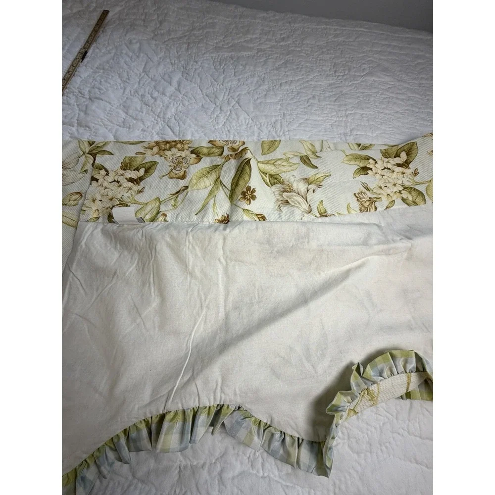 Williamsburg Waverly Valances Magnolia & Dogwood Lined Taffeta Gingham Trim (3)
